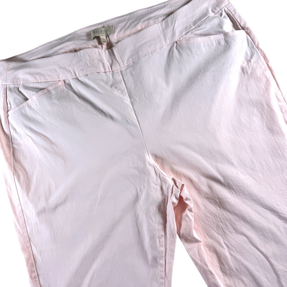 Talbots Crop Pants Women 22W Ballet Pink Pull On Stretch Straight Leg